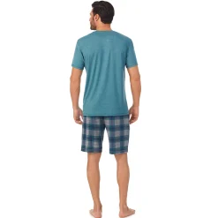 New Mens Classic Short Sleeve Crew Neck Tee and Pajama Short 2-pc Set Sleepwear