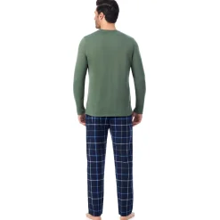 Best Mens Cozy Lodge Long Sleeve Crew and Pajama Pant 2-Pc Set Sleepwear|Pants