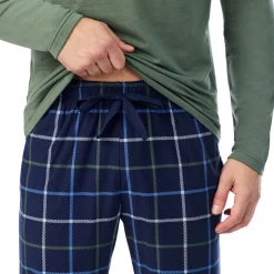 Best Mens Cozy Lodge Long Sleeve Crew and Pajama Pant 2-Pc Set Sleepwear|Pants