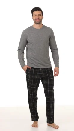 Best Mens Cozy Lodge Long Sleeve Crew and Pajama Pant 2-Pc Set Sleepwear|Pants