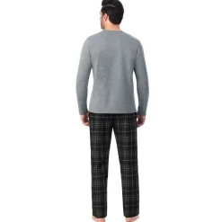Best Mens Cozy Lodge Long Sleeve Crew and Pajama Pant 2-Pc Set Sleepwear|Pants