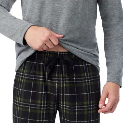 Best Mens Cozy Lodge Long Sleeve Crew and Pajama Pant 2-Pc Set Sleepwear|Pants