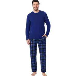 Best Mens Cozy Lodge Long Sleeve Crew and Pajama Pant 2-Pc Set Sleepwear|Pants