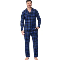 Mens Cozy Lodge Notch Pajama 2-Pc Set Sleepwear|Pants