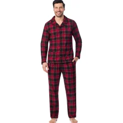 Mens Cozy Lodge Notch Pajama 2-Pc Set Sleepwear|Pants