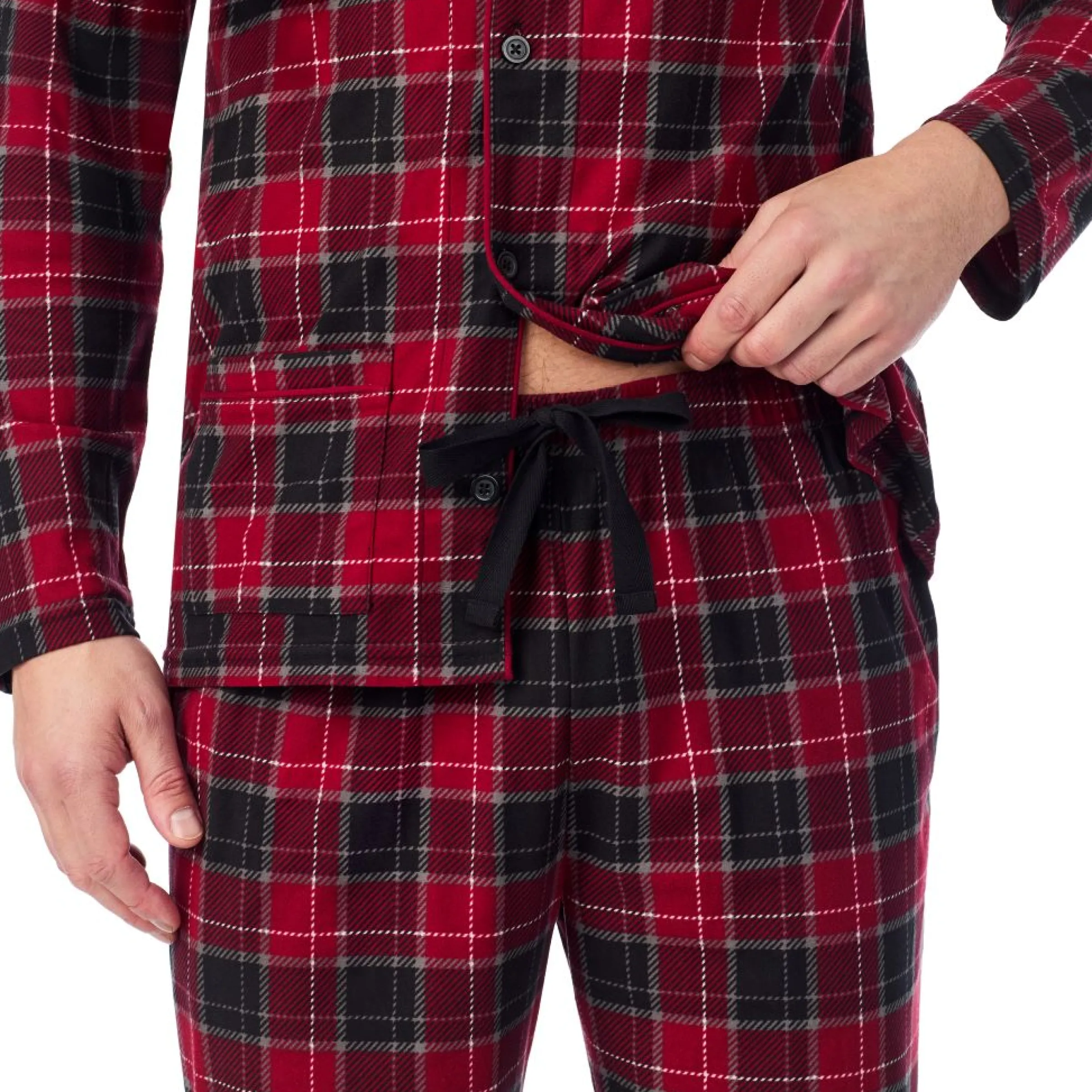 Mens Cozy Lodge Notch Pajama 2-Pc Set Sleepwear|Pants