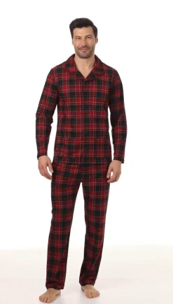 Mens Cozy Lodge Notch Pajama 2-Pc Set Sleepwear|Pants