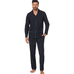 New Mens Cozy Lodge Notch Pajama 2-Pc Set Sleepwear