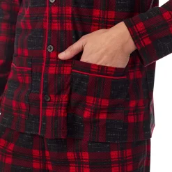 New Mens Cozy Lodge Notch Pajama 2-Pc Set Sleepwear