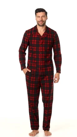 New Mens Cozy Lodge Notch Pajama 2-Pc Set Sleepwear