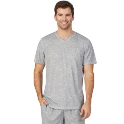 Best Mens Far-Infrared Enhance Sleep Short Sleeve V-Neck Top Sleepwear|Tops