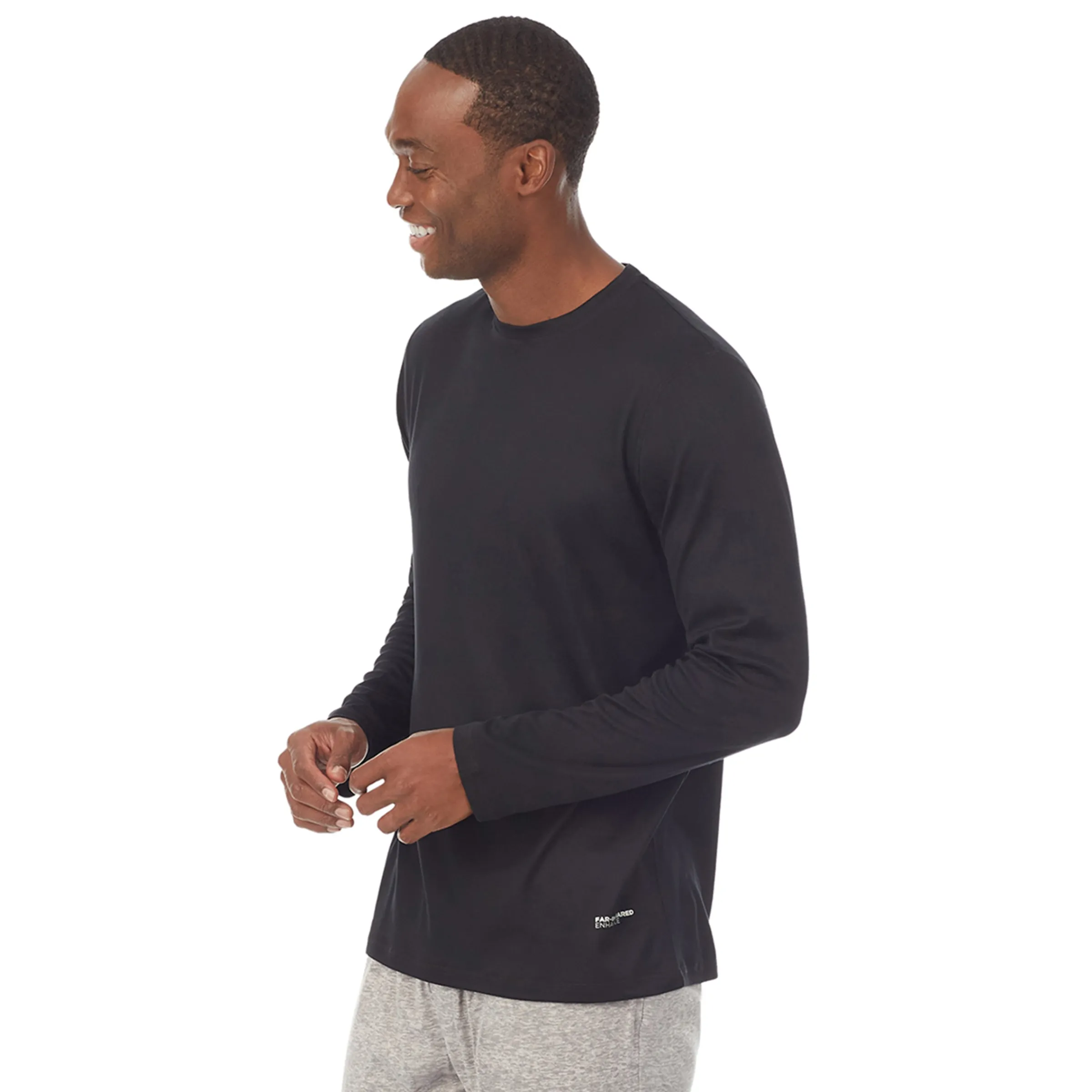Mens Far-Infrared Enhance Sleep Long Sleeve Crew Neck Top Sleepwear|Tops