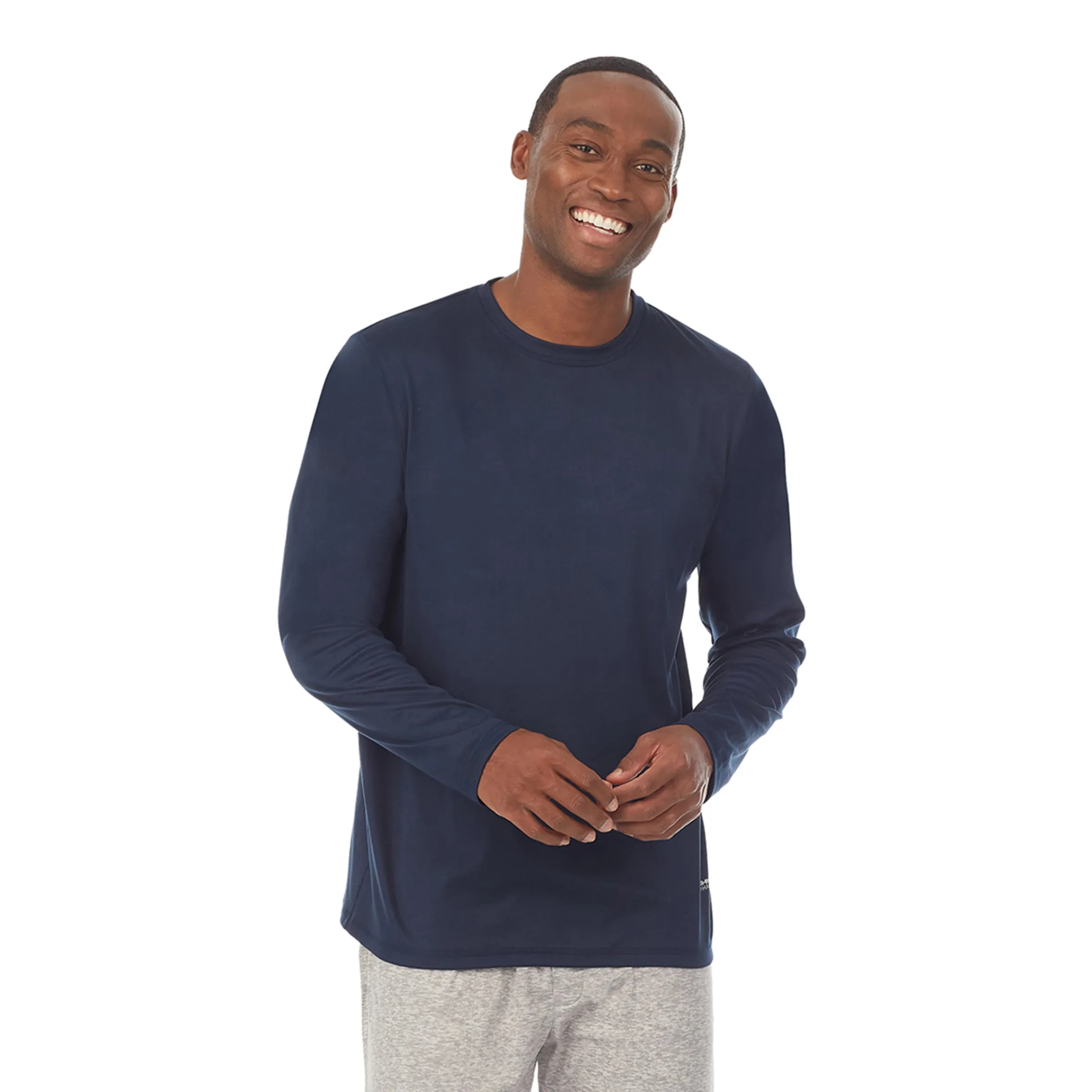 Mens Far-Infrared Enhance Sleep Long Sleeve Crew Neck Top Sleepwear|Tops