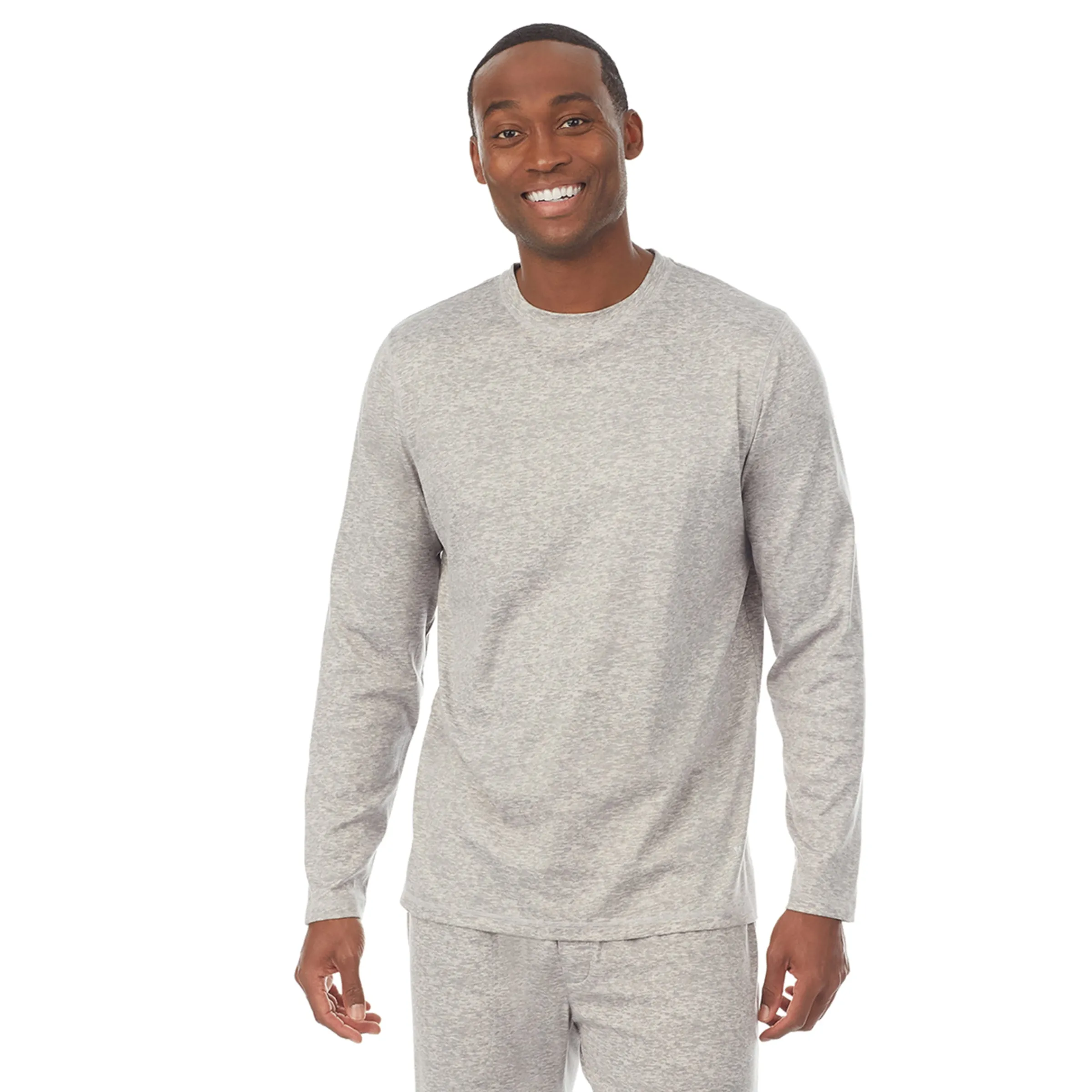 Mens Far-Infrared Enhance Sleep Long Sleeve Crew Neck Top Sleepwear|Tops