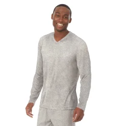 Online Mens Far-Infrared Enhance Sleep Long Sleeve V-Neck Top Sleepwear|Tops