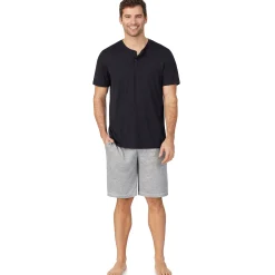 Discount Mens Far-Infrared Enhance Sleep Short Sleeve Henley Top Sleepwear|Tops