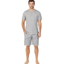 Discount Mens Far-Infrared Enhance Sleep Short Sleeve Henley Top Sleepwear|Tops