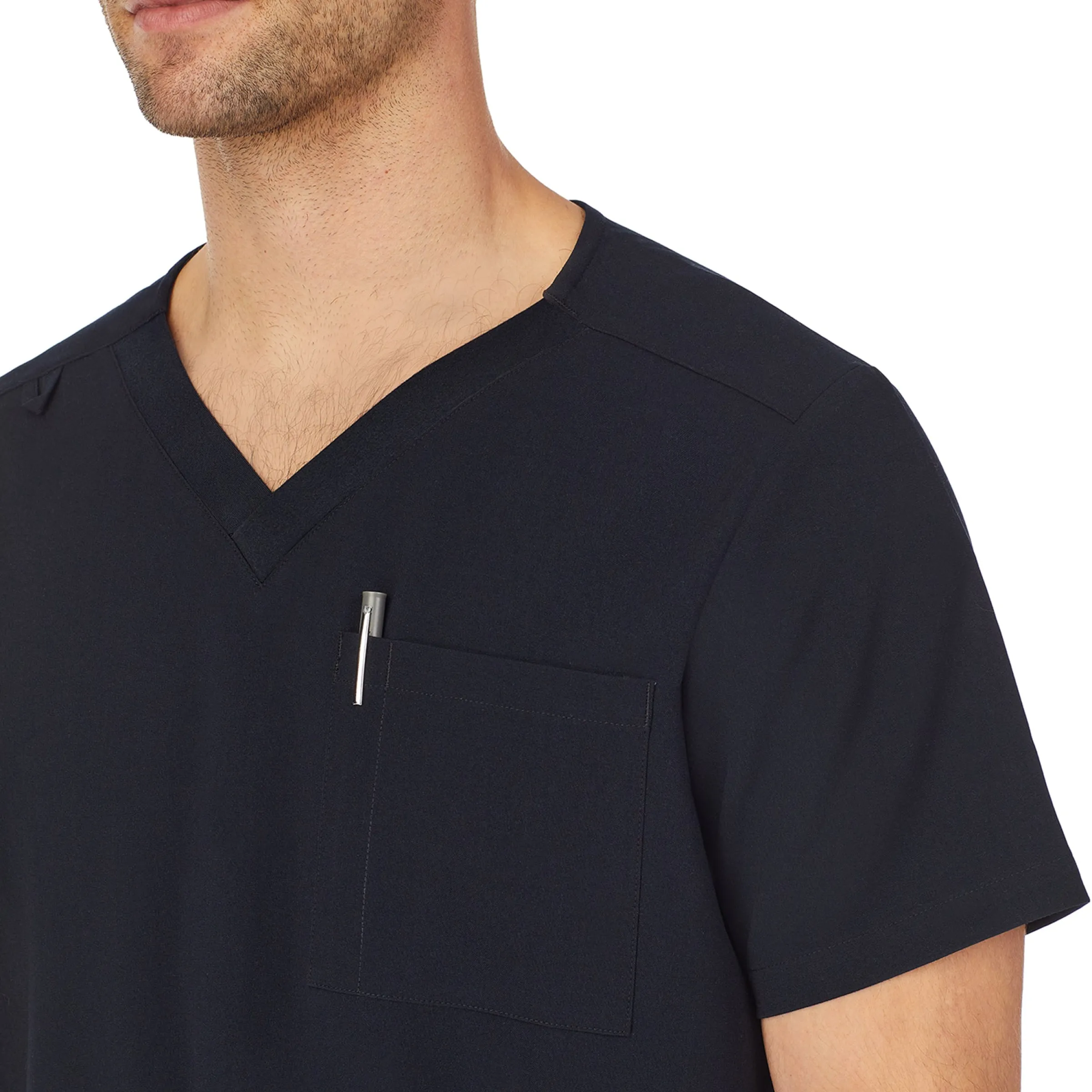 Outlet Mens Scrub V-Neck Top with Chest Pocket Scrubs|Mens Scrubs