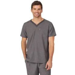 Outlet Mens Scrub V-Neck Top with Chest Pocket Scrubs|Mens Scrubs