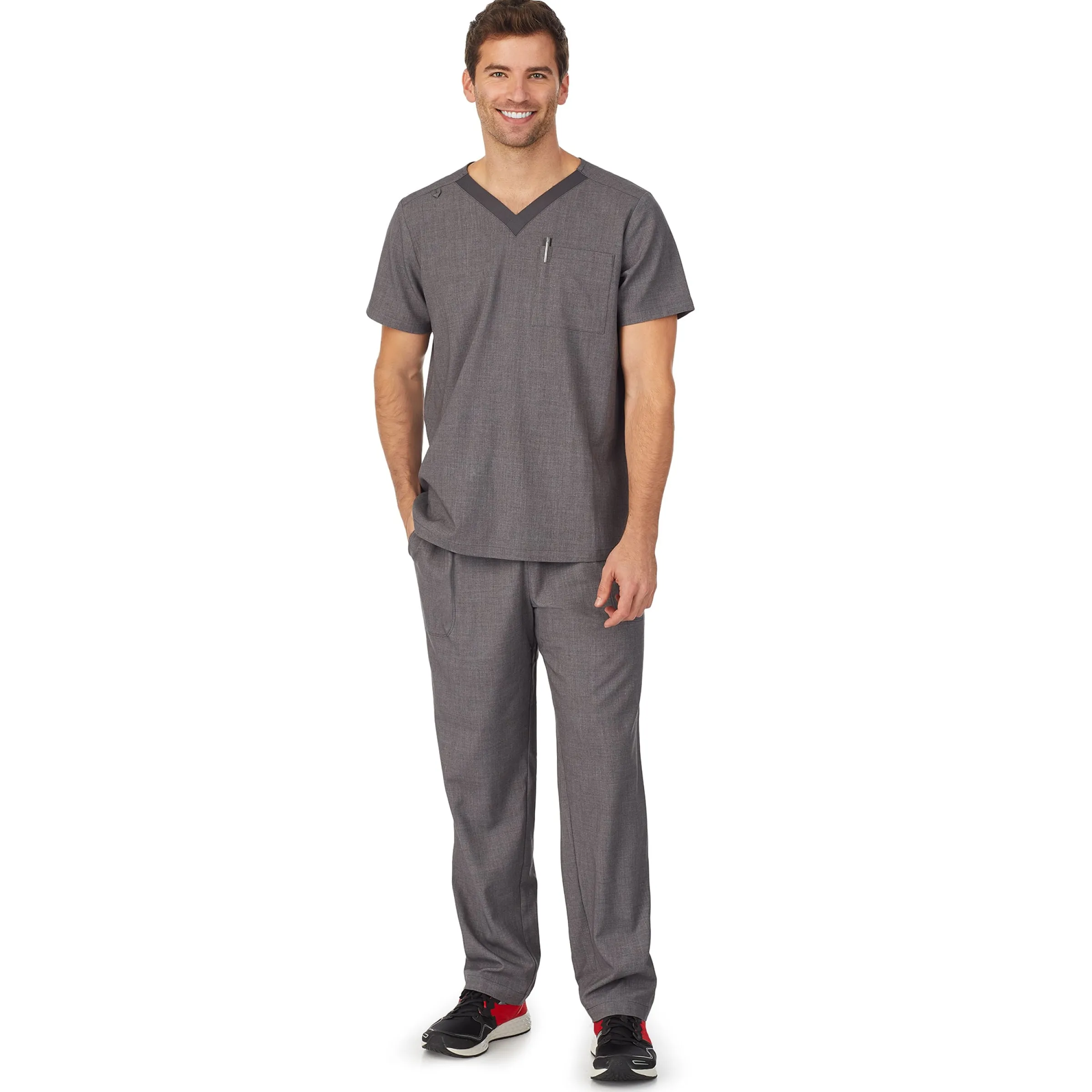 Outlet Mens Scrub V-Neck Top with Chest Pocket Scrubs|Mens Scrubs