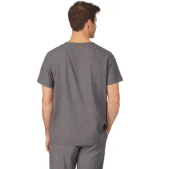 Outlet Mens Scrub V-Neck Top with Chest Pocket Scrubs|Mens Scrubs