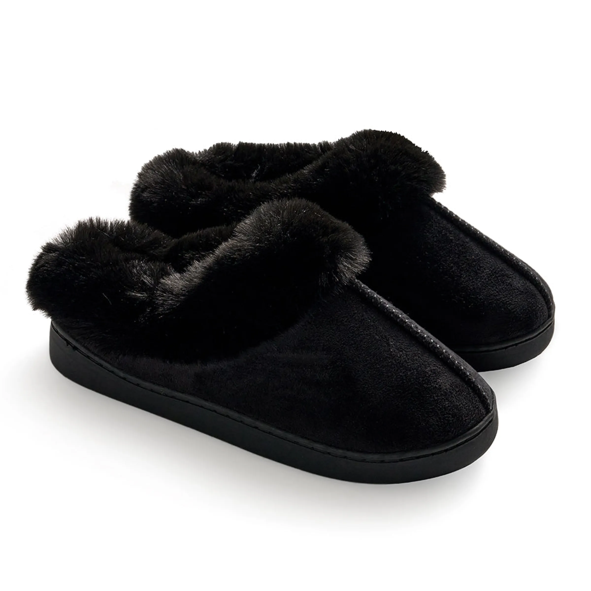 Discount Microsuede Clog Slipper with Sherpa Lining Women Slippers|Women's Accessories
