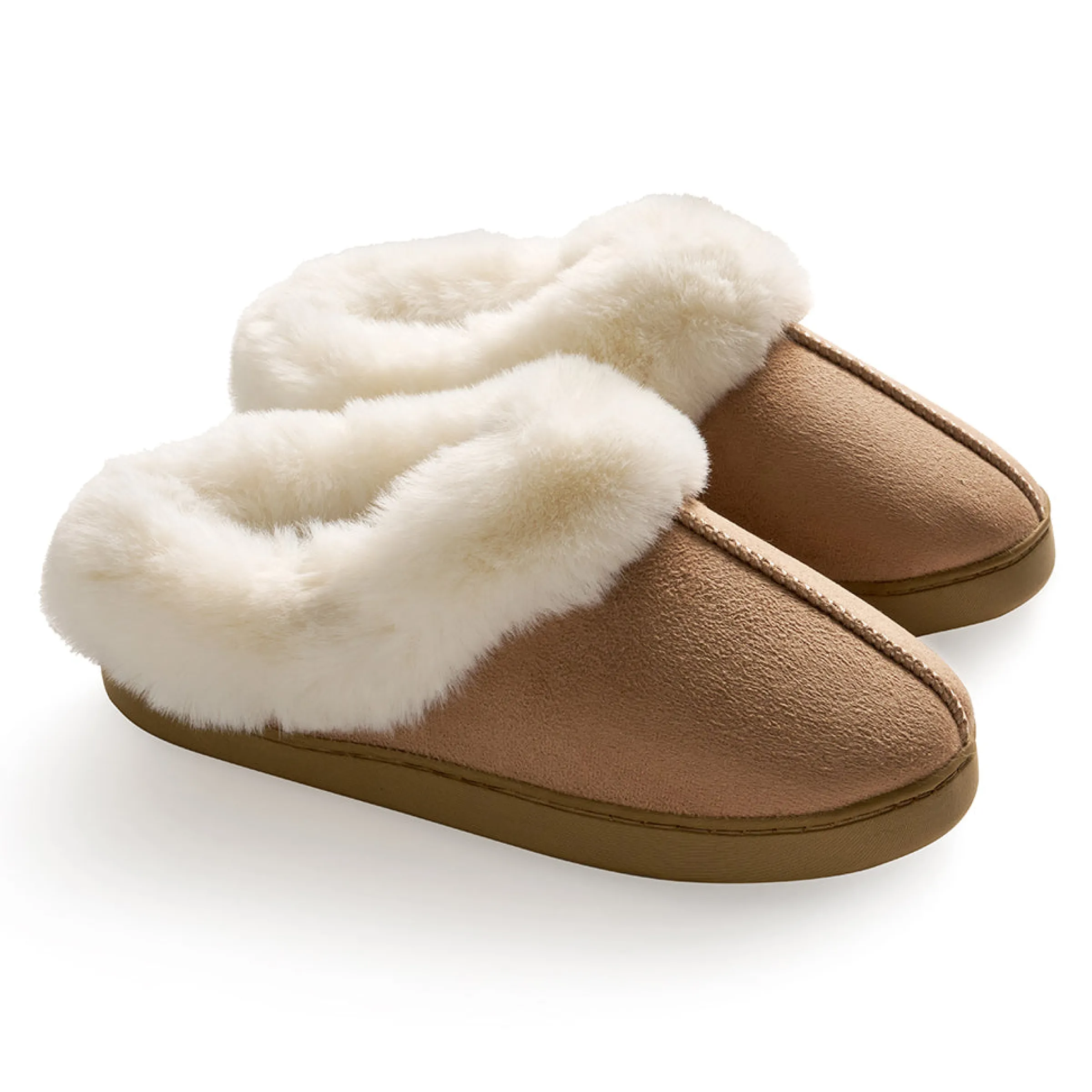 Discount Microsuede Clog Slipper with Sherpa Lining Women Slippers|Women's Accessories