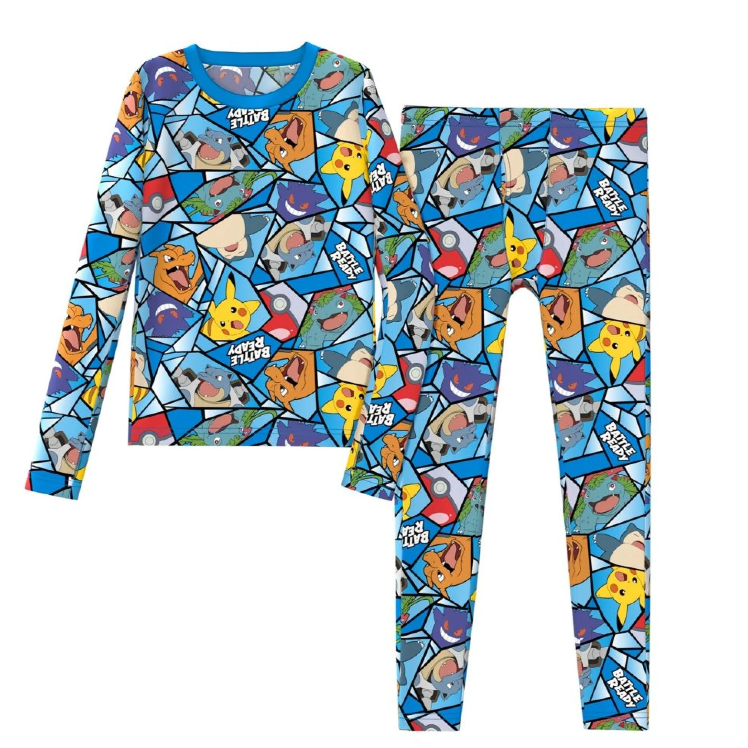 Best Pokemon Boys Stretch Poly 2 pc. Long Sleeve Crew & Pant Set Kids/BOY Licensed Characters|Boys Sets