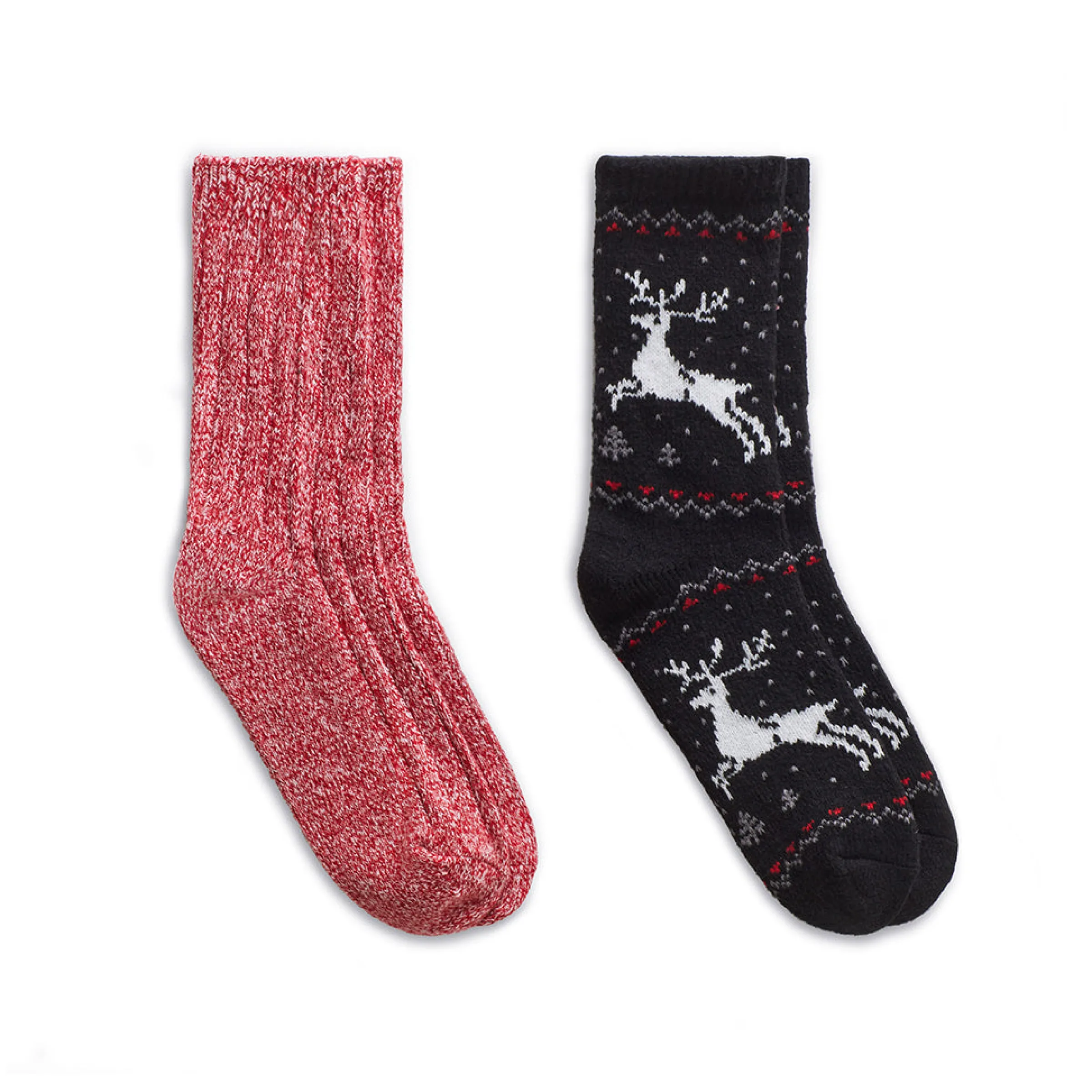 Best Reindeer Birdseye/Twist Rib Crew Sock 2 Pack Women Socks|Women's Accessories