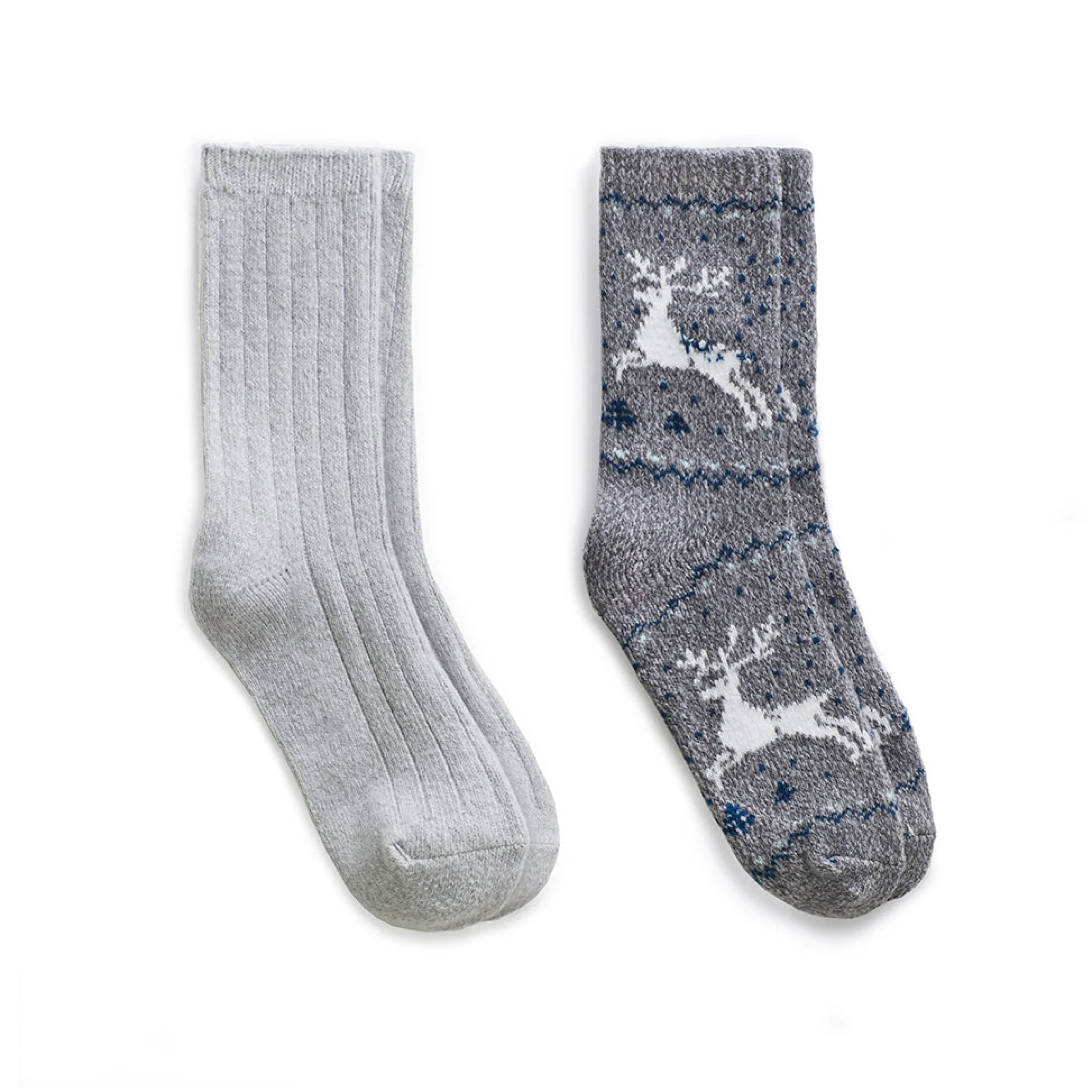 Best Reindeer Birdseye/Twist Rib Crew Sock 2 Pack Women Socks|Women's Accessories