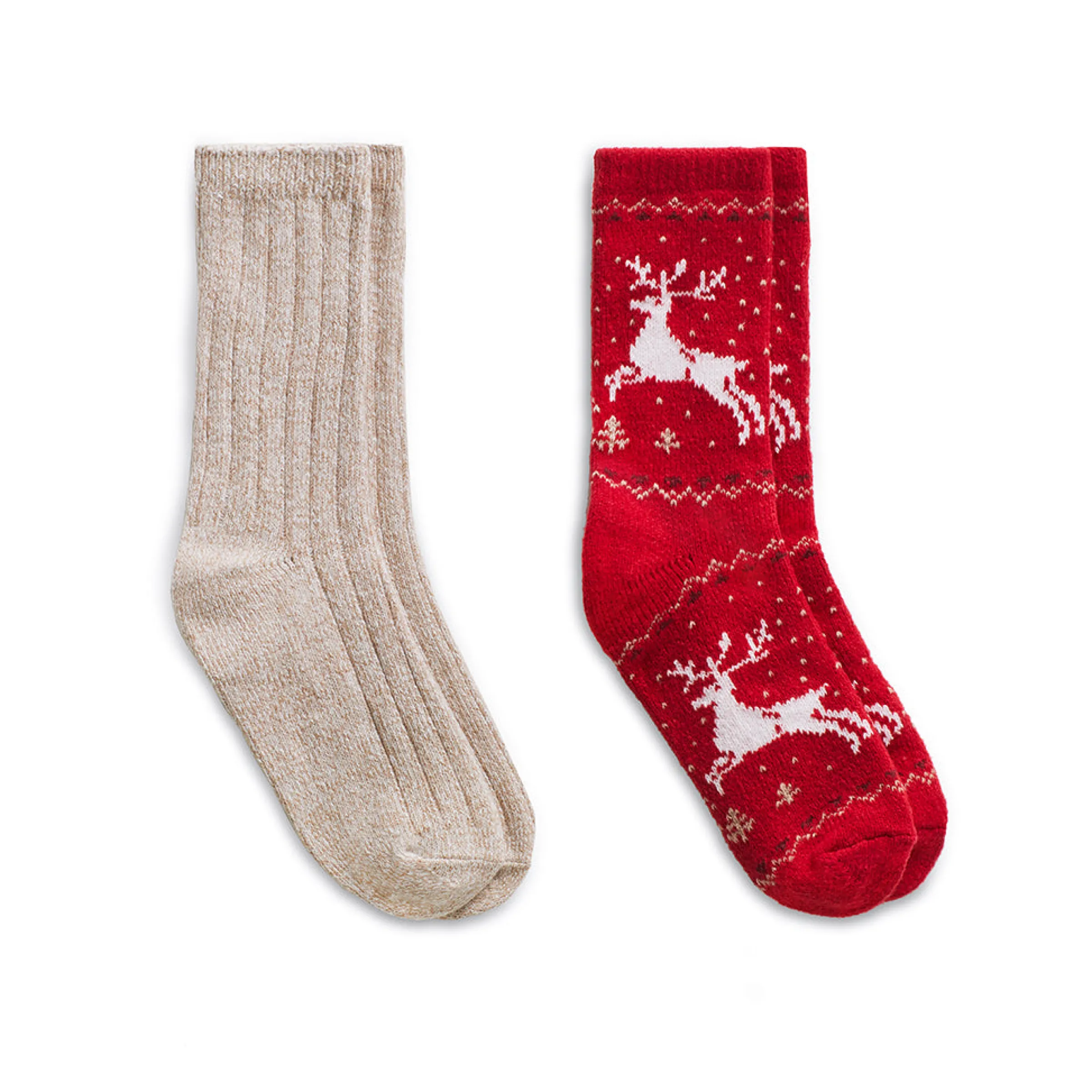 Best Reindeer Birdseye/Twist Rib Crew Sock 2 Pack Women Socks|Women's Accessories