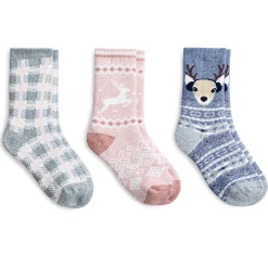 Best Reindeer Brushed Lounge Sock 3 Pack Women Socks|Women's Accessories