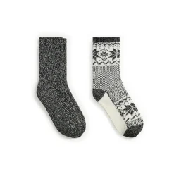 Discount Scandi Snowflake Block Crew Sock 2-Pack Women Socks|Women's Accessories