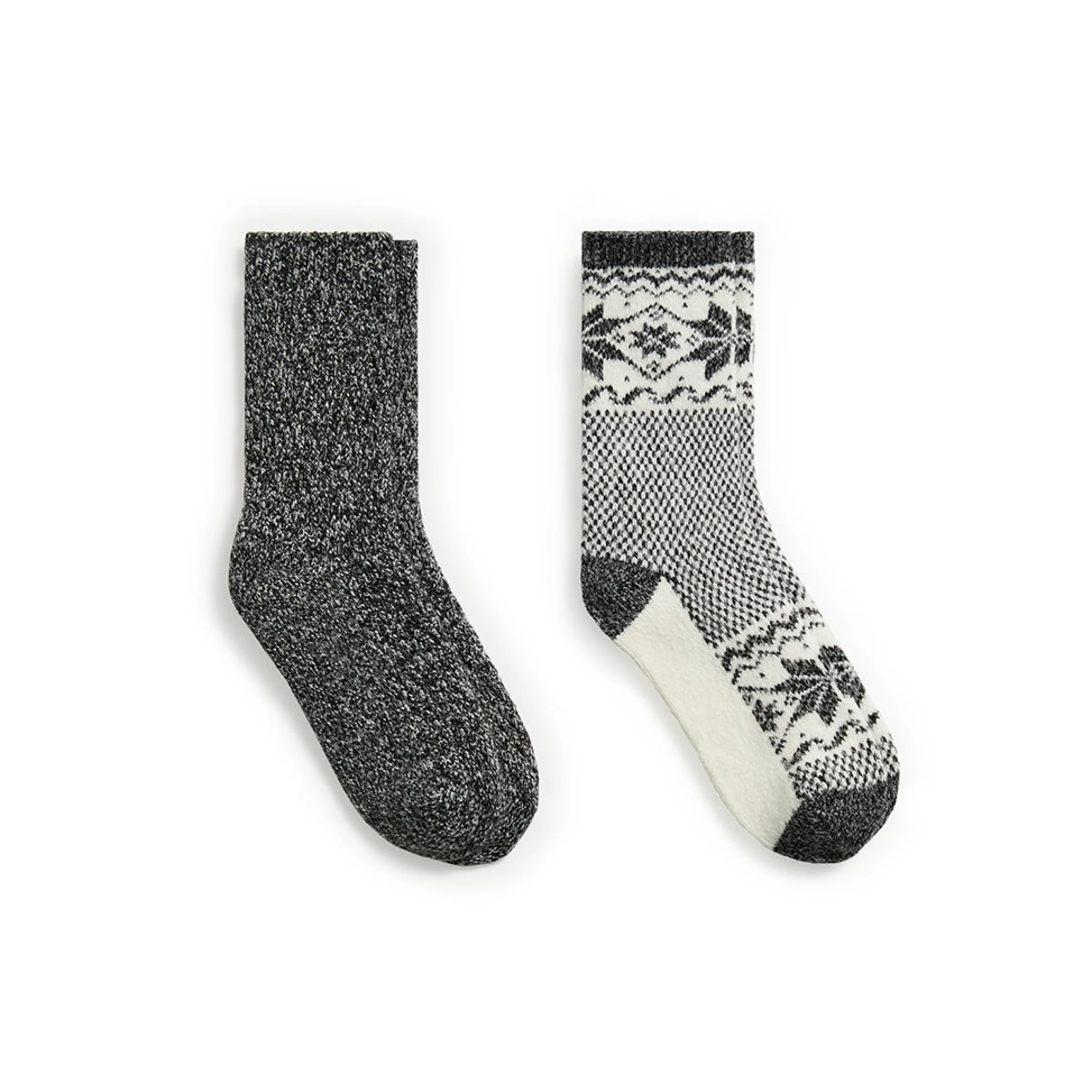 Discount Scandi Snowflake Block Crew Sock 2-Pack Women Socks|Women's Accessories