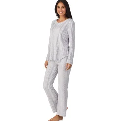 Discount Silky Velour Long Sleeve Pullover with Boot Cut Pant 2-Pc Pajama Set Women Sleepwear|Long Sleeves