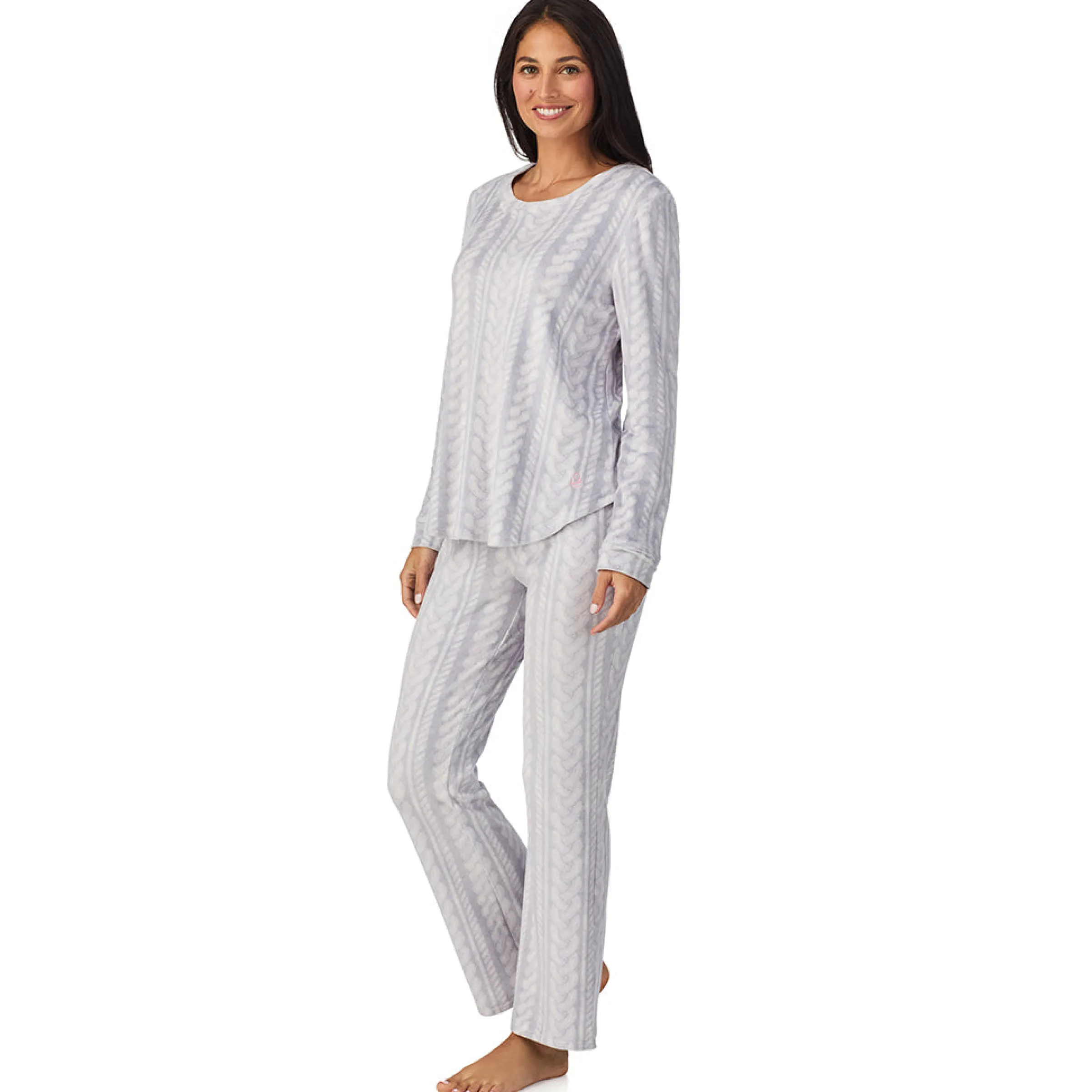 Discount Silky Velour Long Sleeve Pullover with Boot Cut Pant 2-Pc Pajama Set Women Sleepwear|Long Sleeves