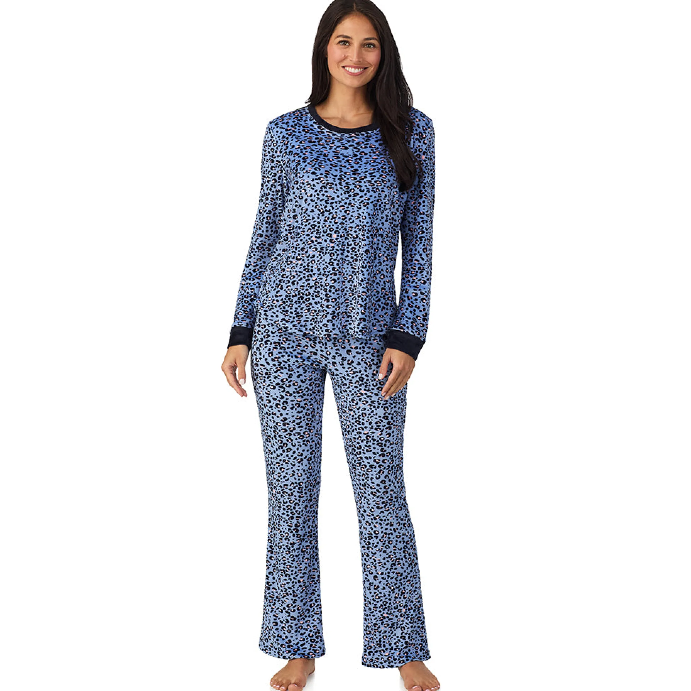 Discount Silky Velour Long Sleeve Pullover with Boot Cut Pant 2-Pc Pajama Set Women Sleepwear|Long Sleeves