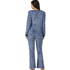 Discount Silky Velour Long Sleeve Pullover with Boot Cut Pant 2-Pc Pajama Set Women Sleepwear|Long Sleeves