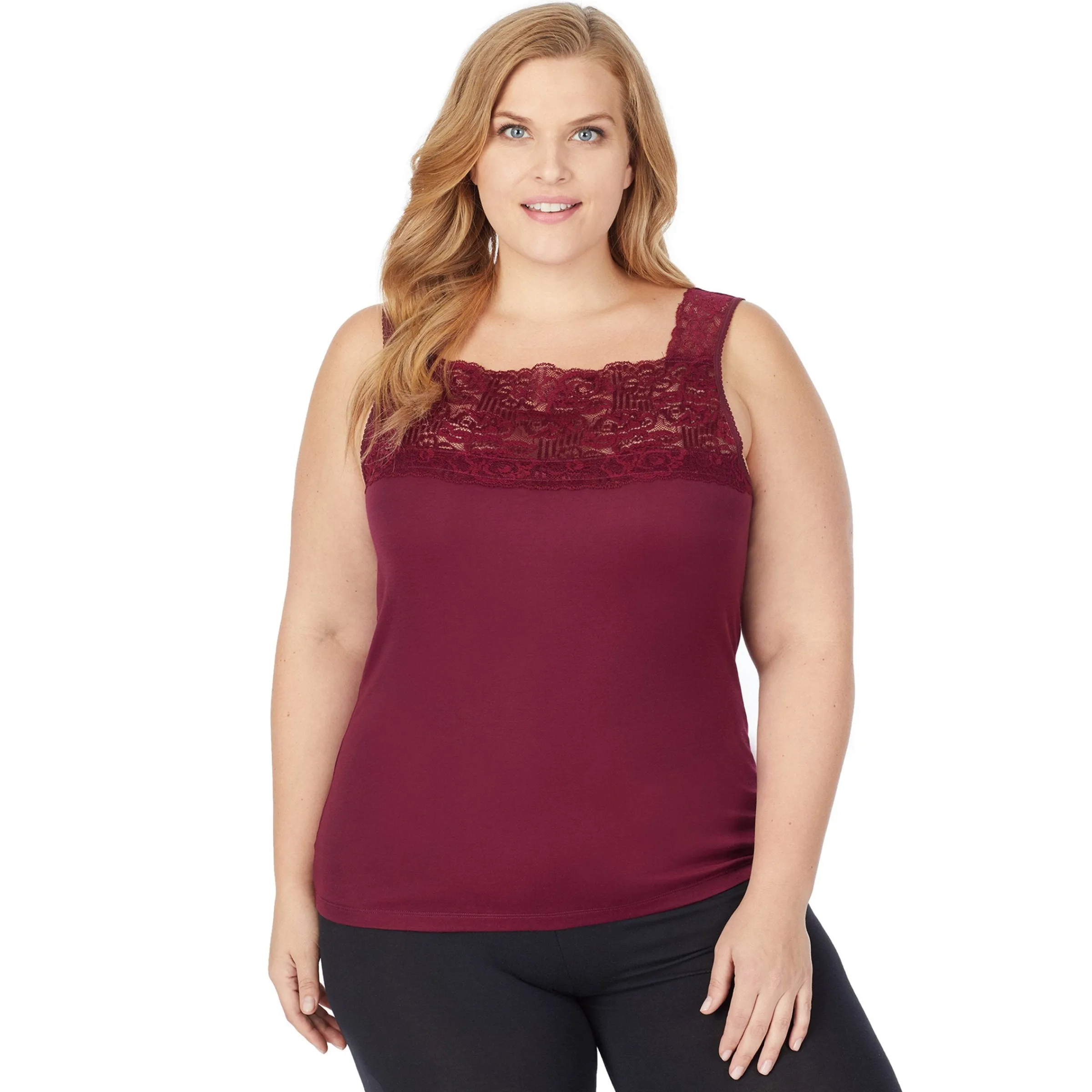 Discount SofTech Stretch Lace Detail Cami PLUS Women Plus Size|Camis + Tanks + Tees