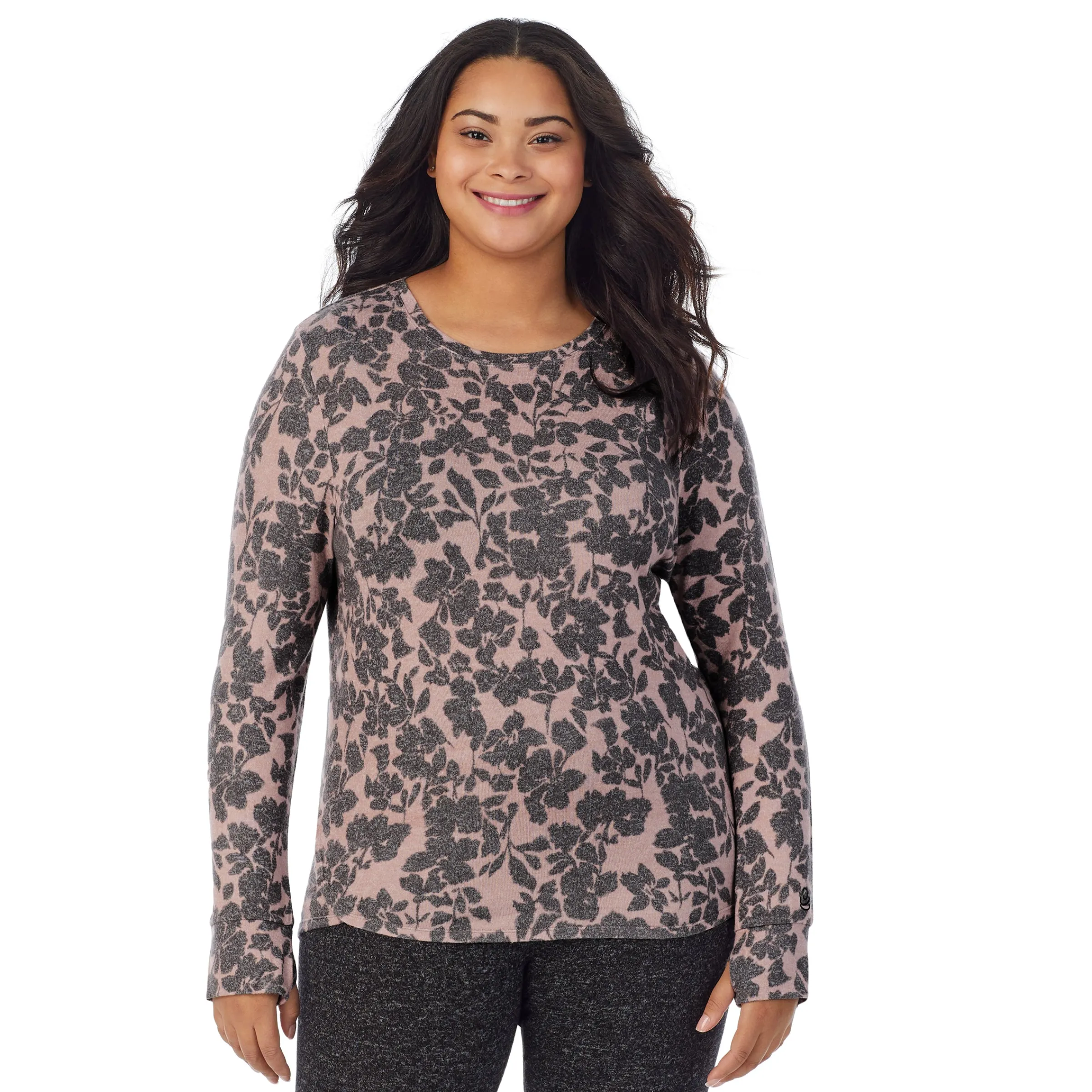 Clearance SoftKnit Long Sleeve Crew PLUS Women Long Sleeves|Plus Size