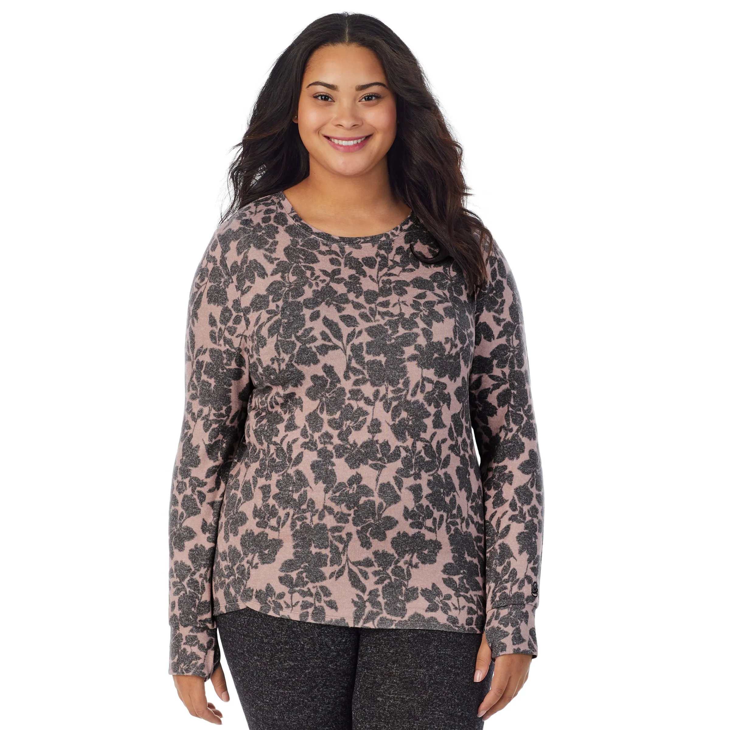 Clearance SoftKnit Long Sleeve Crew PLUS Women Long Sleeves|Plus Size