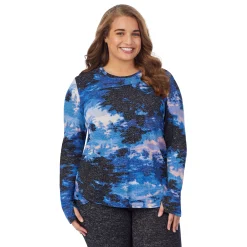 Clearance SoftKnit Long Sleeve Crew PLUS Women Long Sleeves|Plus Size
