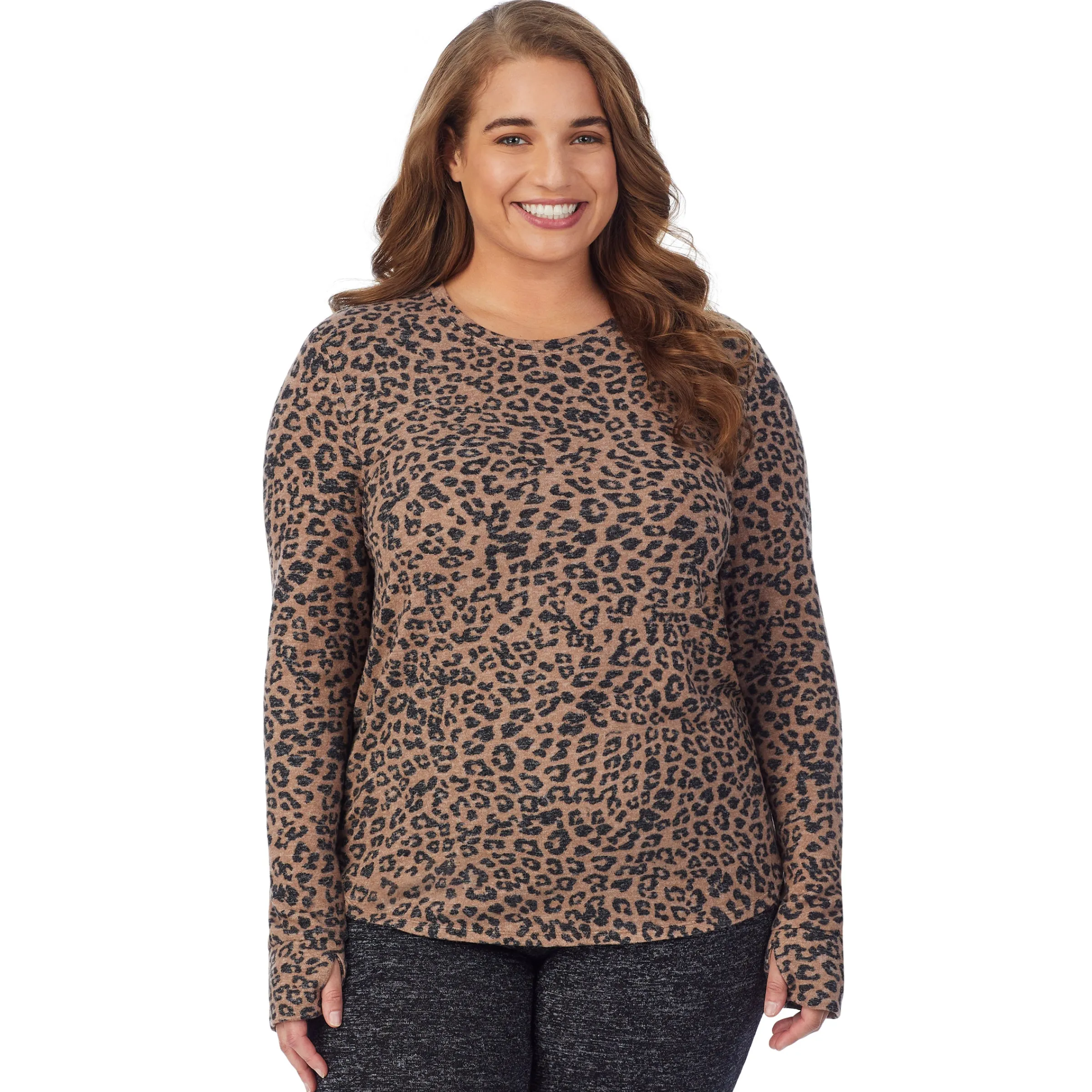 Clearance SoftKnit Long Sleeve Crew PLUS Women Long Sleeves|Plus Size