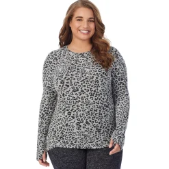 Clearance SoftKnit Long Sleeve Crew PLUS Women Long Sleeves|Plus Size