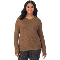 Clearance SoftKnit Long Sleeve Crew PLUS Women Long Sleeves|Plus Size