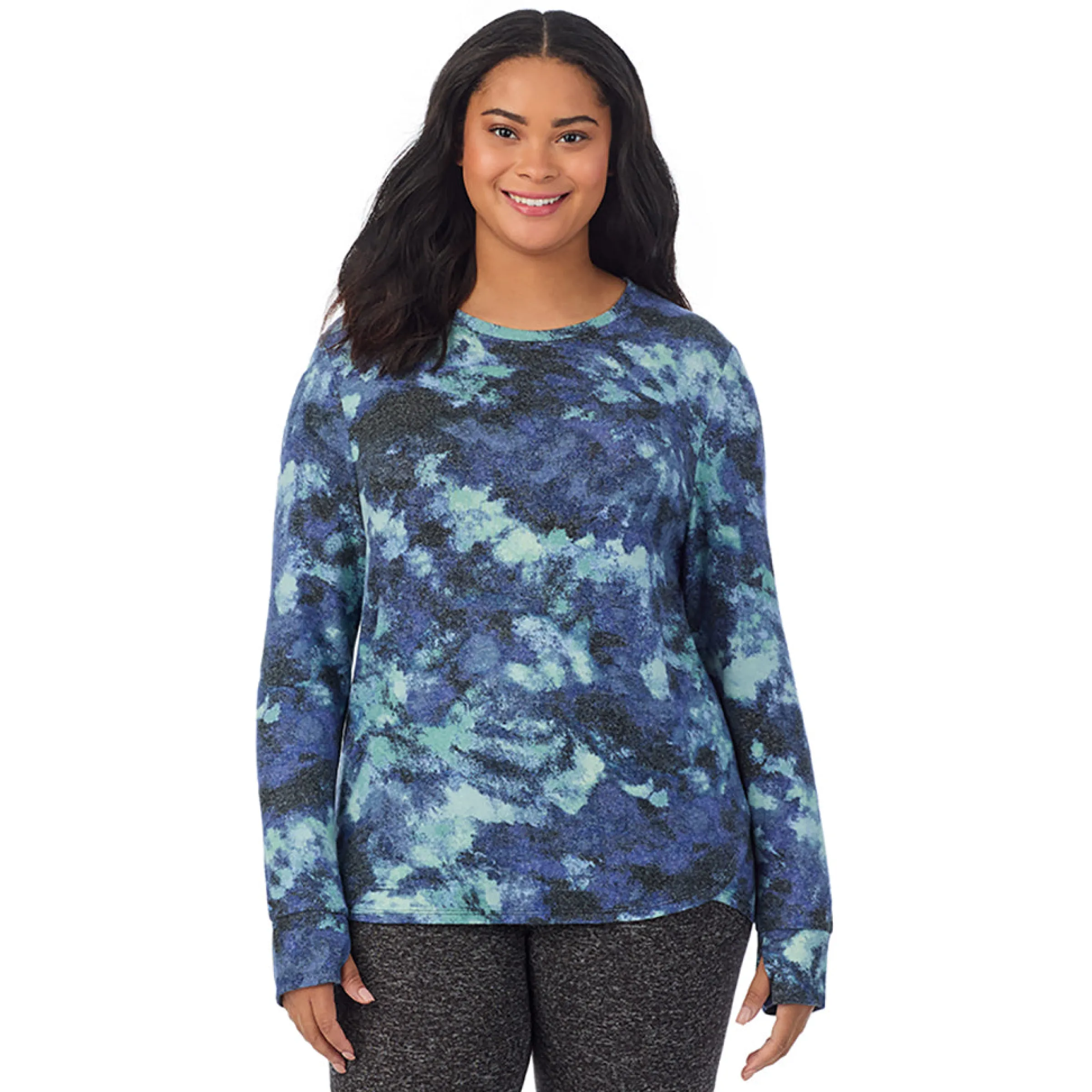 Clearance SoftKnit Long Sleeve Crew PLUS Women Long Sleeves|Plus Size