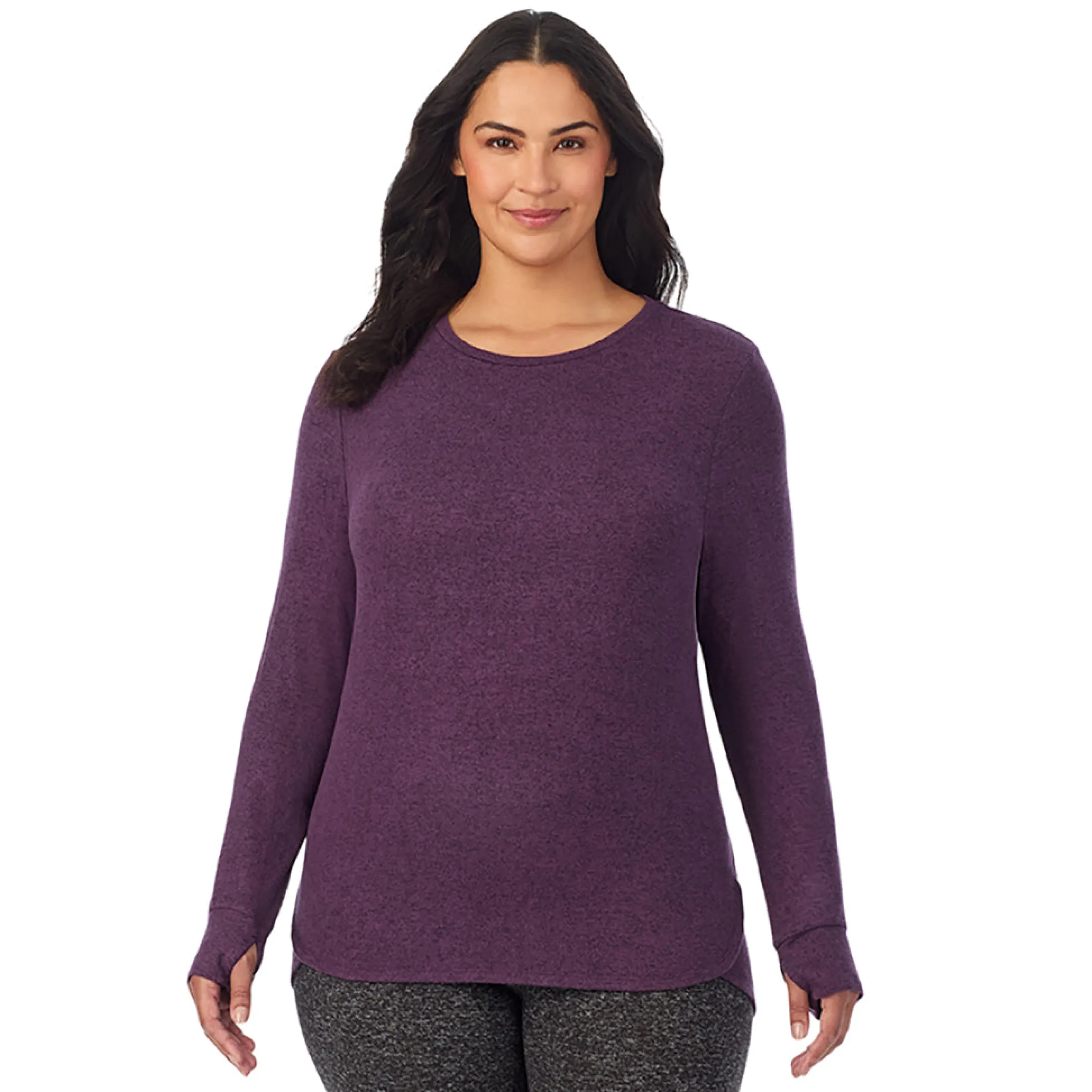 Clearance SoftKnit Long Sleeve Crew PLUS Women Long Sleeves|Plus Size
