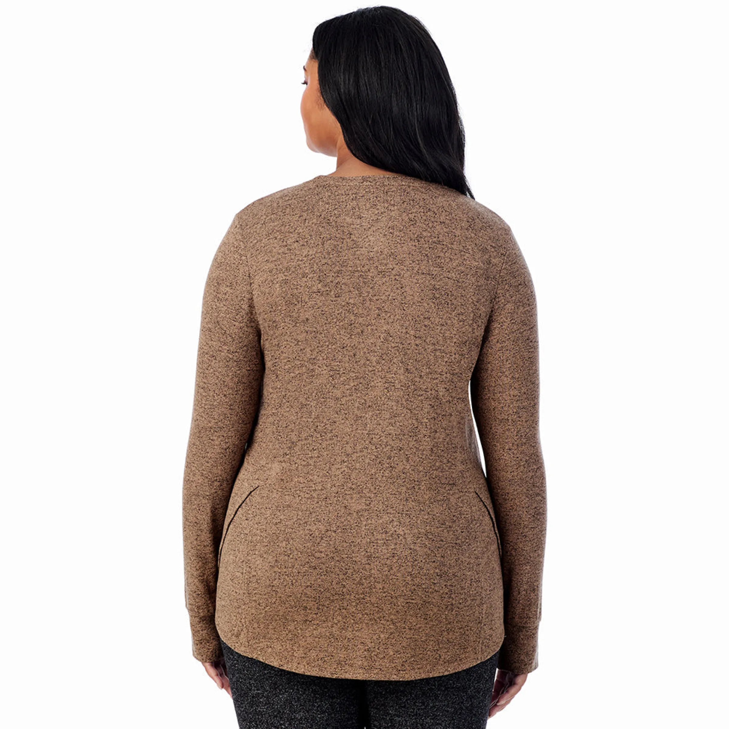 Clearance SoftKnit Long Sleeve Crew PLUS Women Long Sleeves|Plus Size