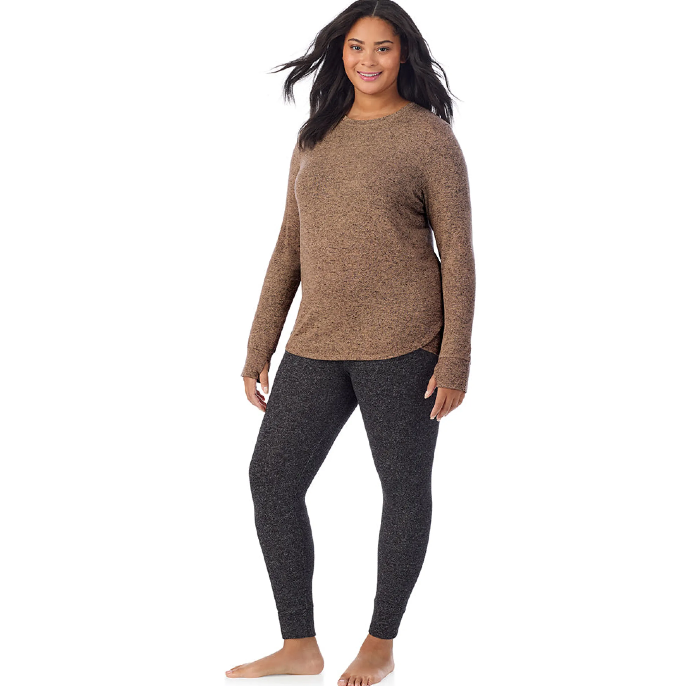 Clearance SoftKnit Long Sleeve Crew PLUS Women Long Sleeves|Plus Size