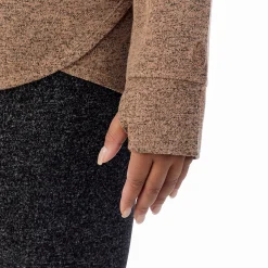 Clearance SoftKnit Long Sleeve Crew PLUS Women Long Sleeves|Plus Size